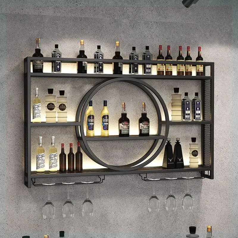 Gabinete de Bar con marco de hierro Vintage, mueble de baño, celosía de licor Industrial, estante de vino, cafetería, tienda de licor, muebles de