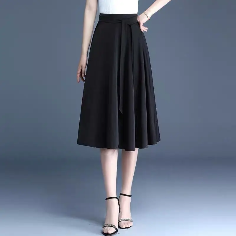 Women Skirts Fashion Casual A Line All-Match High Waist Vintage Office Lady Simplicity Sweet Elegant Streetwear Skirts