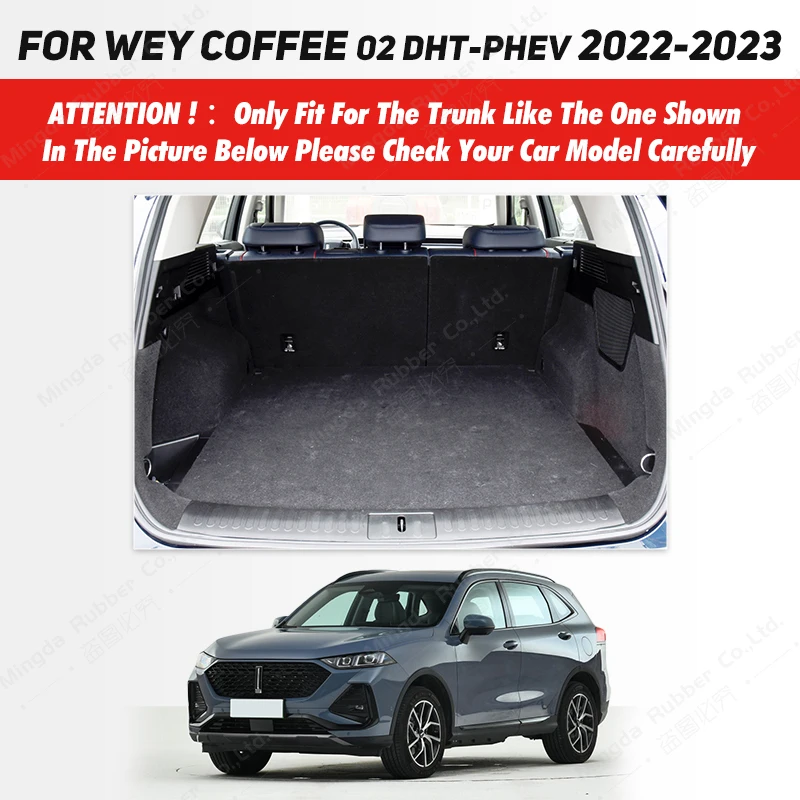 Auto Full Coverage Trunk Mat For WEY Coffee 02 DHT-PHEV 2022 2023 Car Boot Cover Pad Cargo Liner Interior Protector Accessories