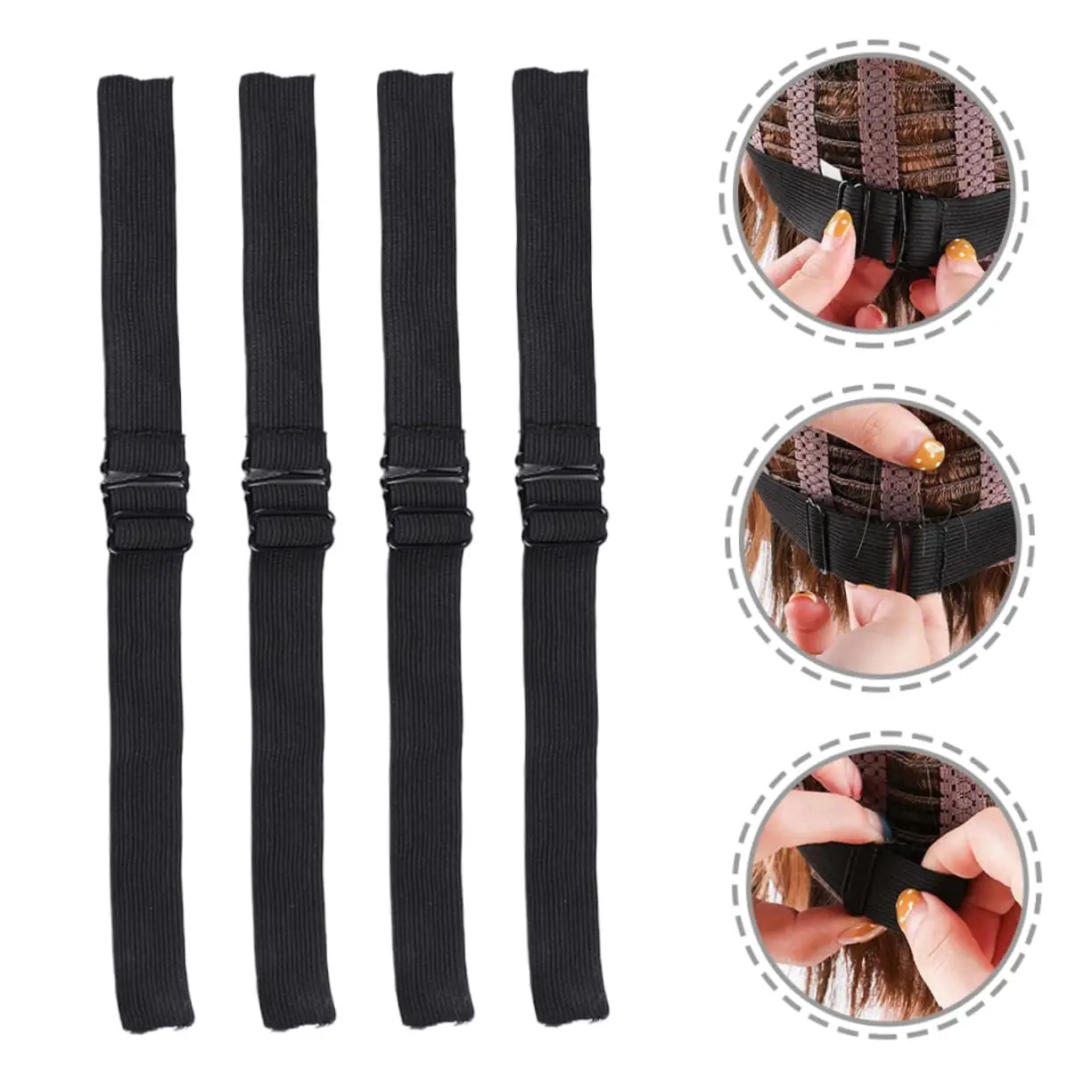 New Adjustable Elastic Wig Bands 2Pcs Breathable Wig Edge Straps Universal Fit for Hair Types Comfortable and Flexible