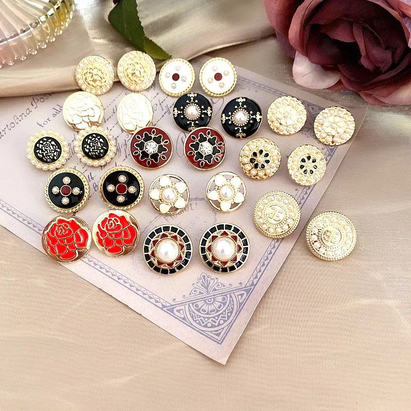 SHMIK Vintage Women Baroque Round Pearl Earrings Jewelry Exquisite Fashion Palace Style Retro Flower Ear Rings Accessories Gift