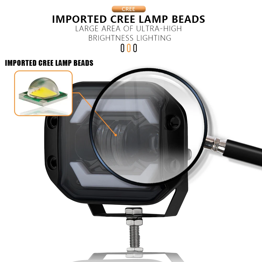 5 "بوصة الأضواء فلوش جبل LED ضوء العمل بار H4 قبالة الطريق 4X4 المصباح Atv Niva Lada JK TJ سيارة 12 فولت 24 فولت LED القيادة الضباب مصباح