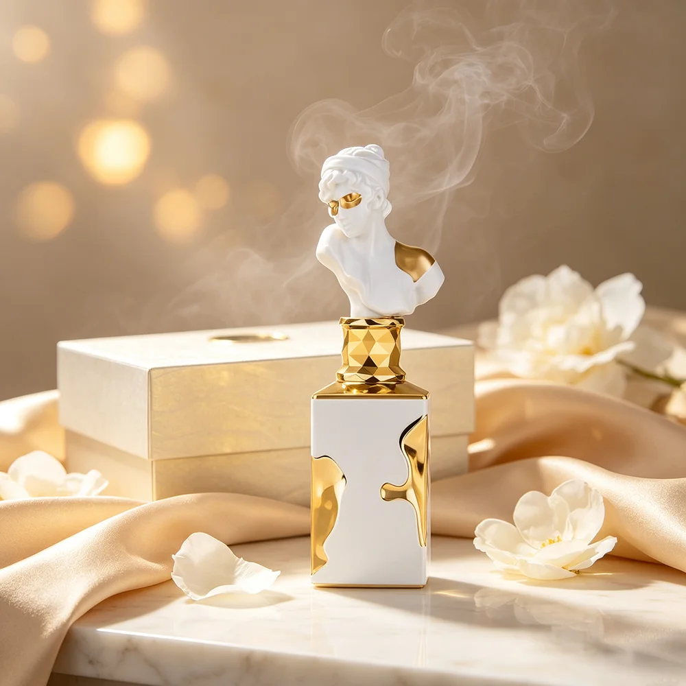 Couple Perfume Set for Him & Her, Sculpture Bust Cap Eau De Parfum 100ml Each, Luxury Black White Gold Decor Fragrance Spray, Unique Artistic Bottle Gift Set for Valentine Anniversary Birthday view 7