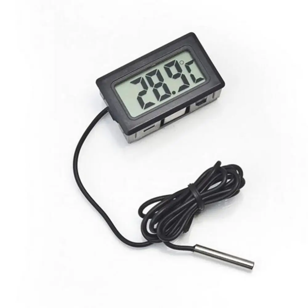 Mini LCD Digital Thermometer Waterproof Probe Indoor Outdoor Convenient Temperature Sensor For Refrigerator Aquarium Fish Tank