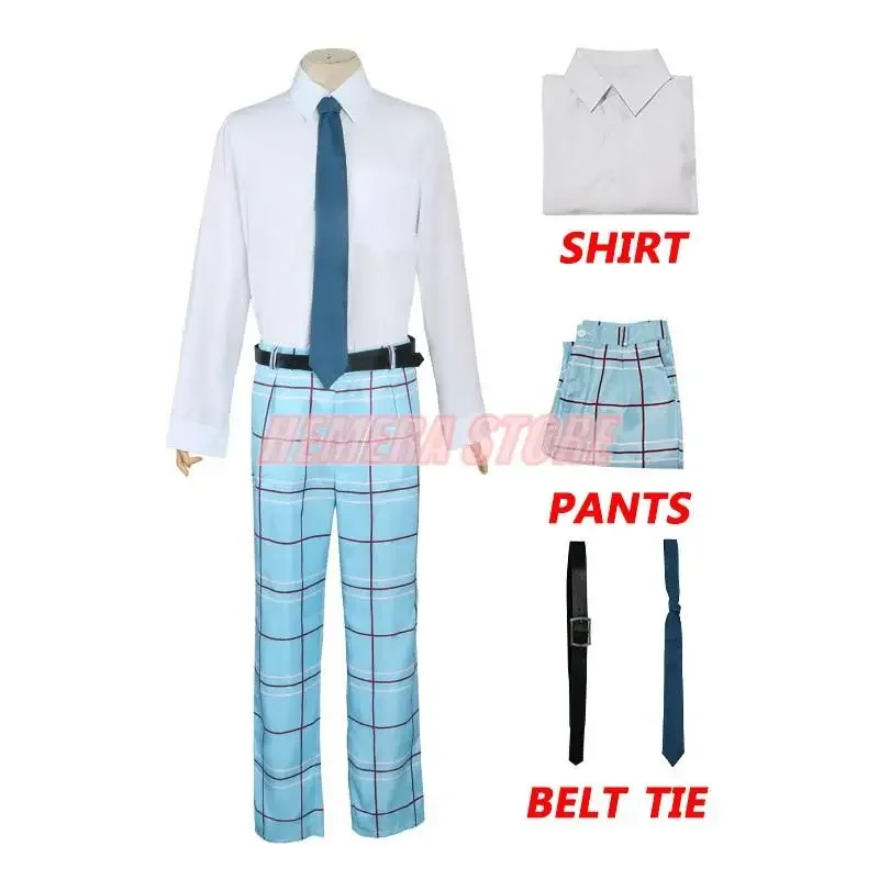 Disfraz de Anime My Dress Up Darling Kitagawa Marin para hombres, uniforme escolar JK, falda, pantalones, peluca, Gojo, Wakana