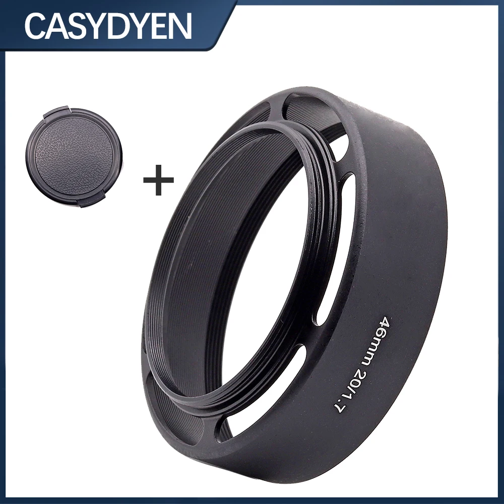 Metal Vented Lens Hood With 58mm Lens Cap For G1 GF1 GH1 GH4 GH5 For Panasonic 20mm 20/1.7 Lens