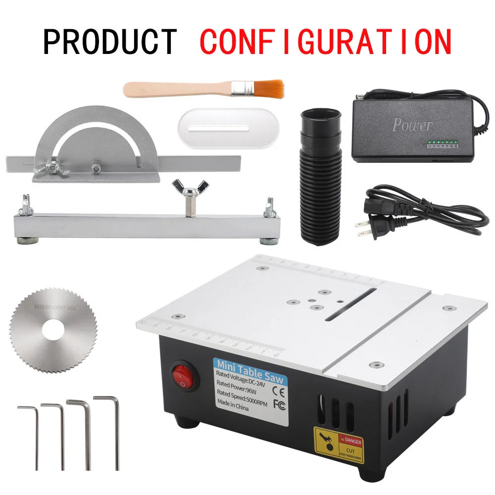 

Miniature Table Saw Sawing Machine Dustproof Cutting PCB Small Wood Stick Acrylic Copper Tube Aluminum Alloy Cutt US EU Plug
