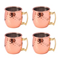 Mini 2-Ounce Stainless Steel Moscow Mule Mug Espresso Mini Mugs Copper Plated Mug Shot Mugs Set of 4