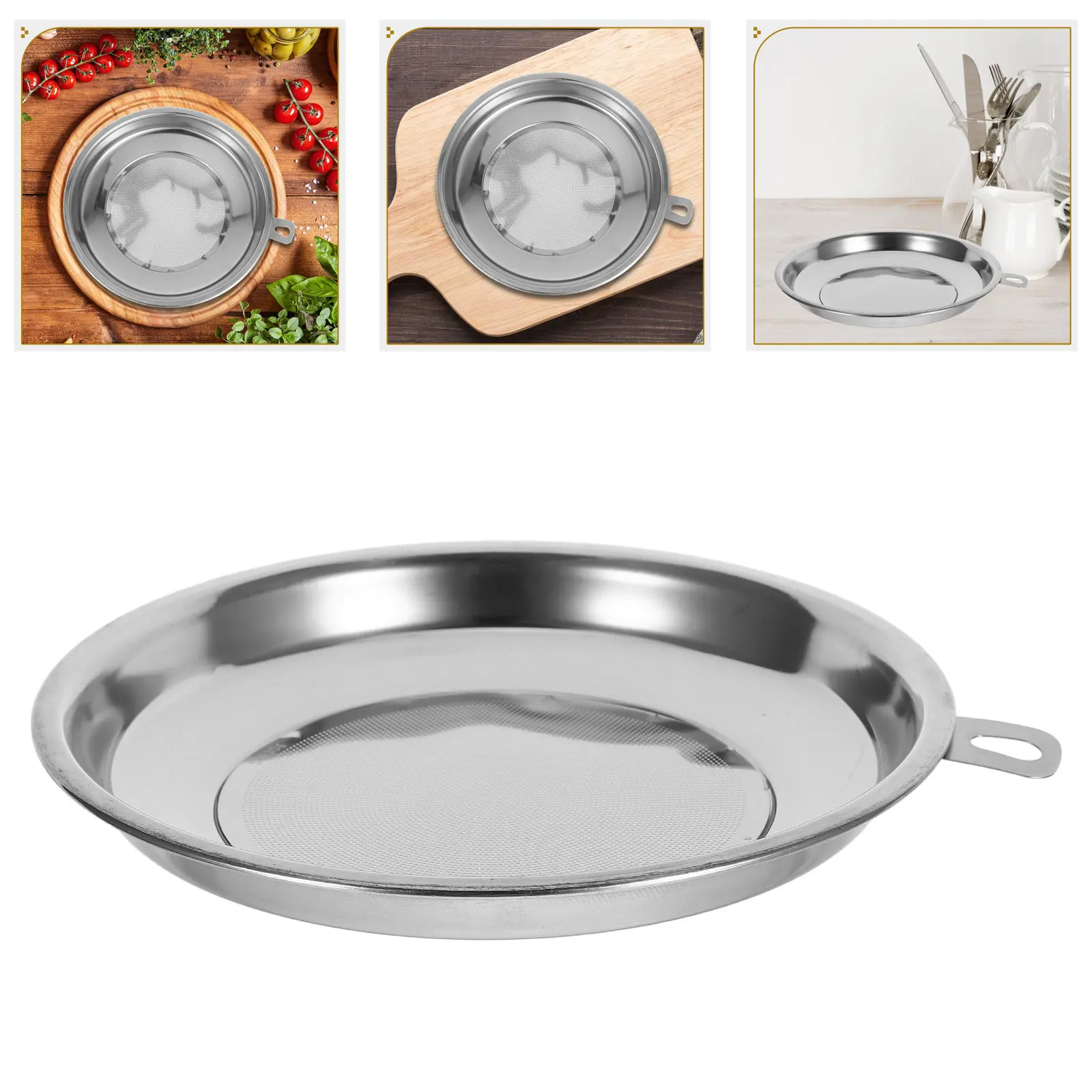 Stainless Steel Mesh Cooking Oil Strainer Tea Filter Skimmer for Pots Oil Residue Filter Home Restaurant Pig Lard Container