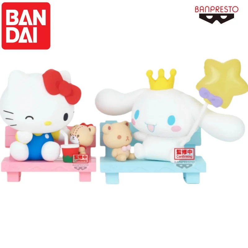 

В наличии Bandai, оригинальная экшн-фигурка Banpresto Sanrio Hello Kitty Cinnamon, модель куклы, новинка, в штучной упаковке, персонажи аниме, гараж