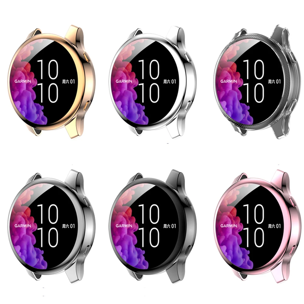 Electroplated TPU Protective Case For Garmin Venu 2 2S Full Screen Protector Shell Frame for Garmin Vivoactive 4 4S