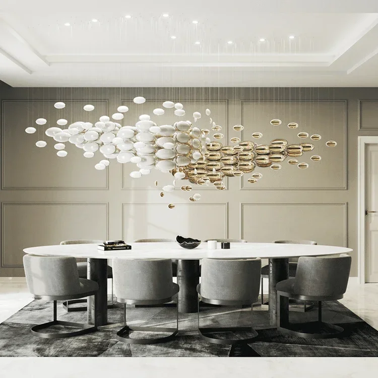 Contemporary Design customizable glass crystal big ball Lighting modern Chandelier