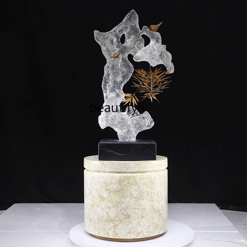 

Transparent resin Taihu stone ornament living room office sculpture entrance entrance TV cabinet art decoration