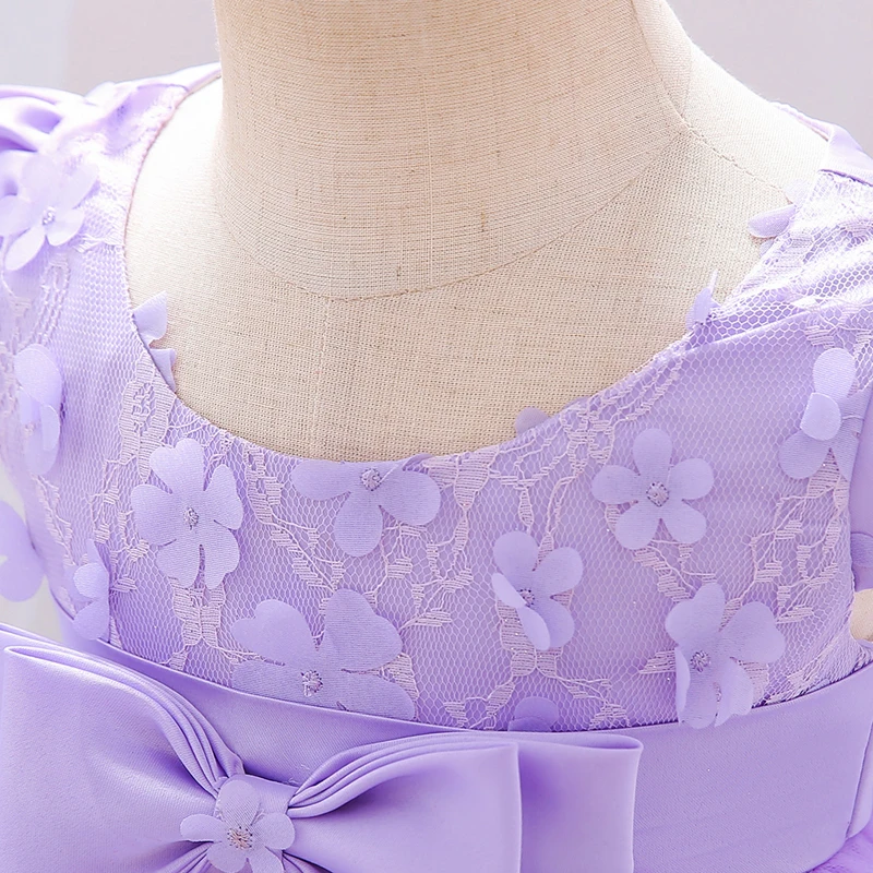 Flower Ceremony Baptism 1 Year Birthday Dress For Baby Girl Clothing Lace Princess Dresses Bow Party Dress Toddler Clothes