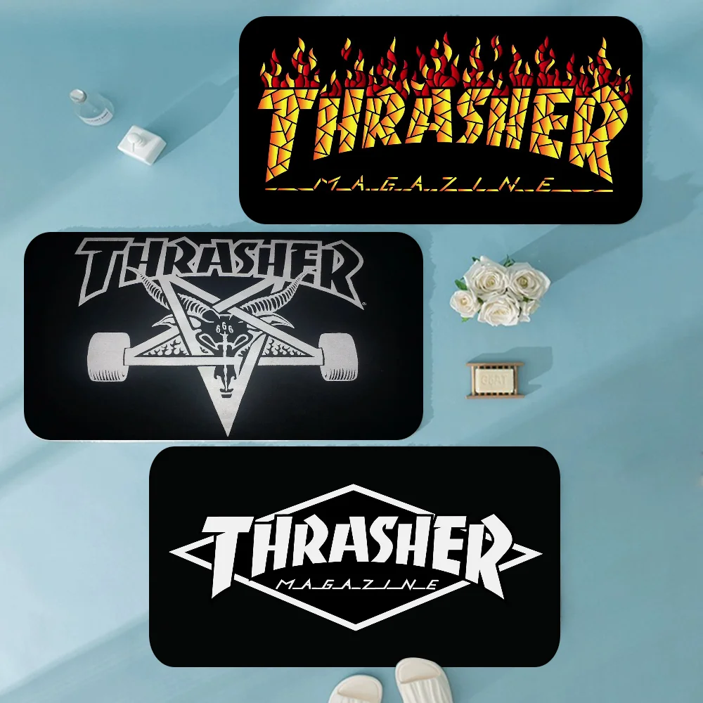 Thrasher Door Mat Anti-slip Absorb Water Long Strip Cushion Bedroon Mat Bedside Mats