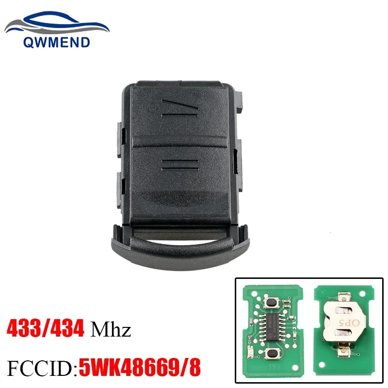 

QWMEND 2Buttons Remote Car key For OPEL/VAUXHALL AGILA MERIVA ASTRA CORSA C COMBO TIGRA VECTRA 2001-2005 No Chip For 5WK4 8668