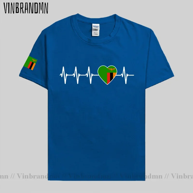 Zambian Heartbeat Tshirt I Love Zambia Country Flag Heart Family T-Shirt Sweatshirt National Team Country Summer Casual T shirts