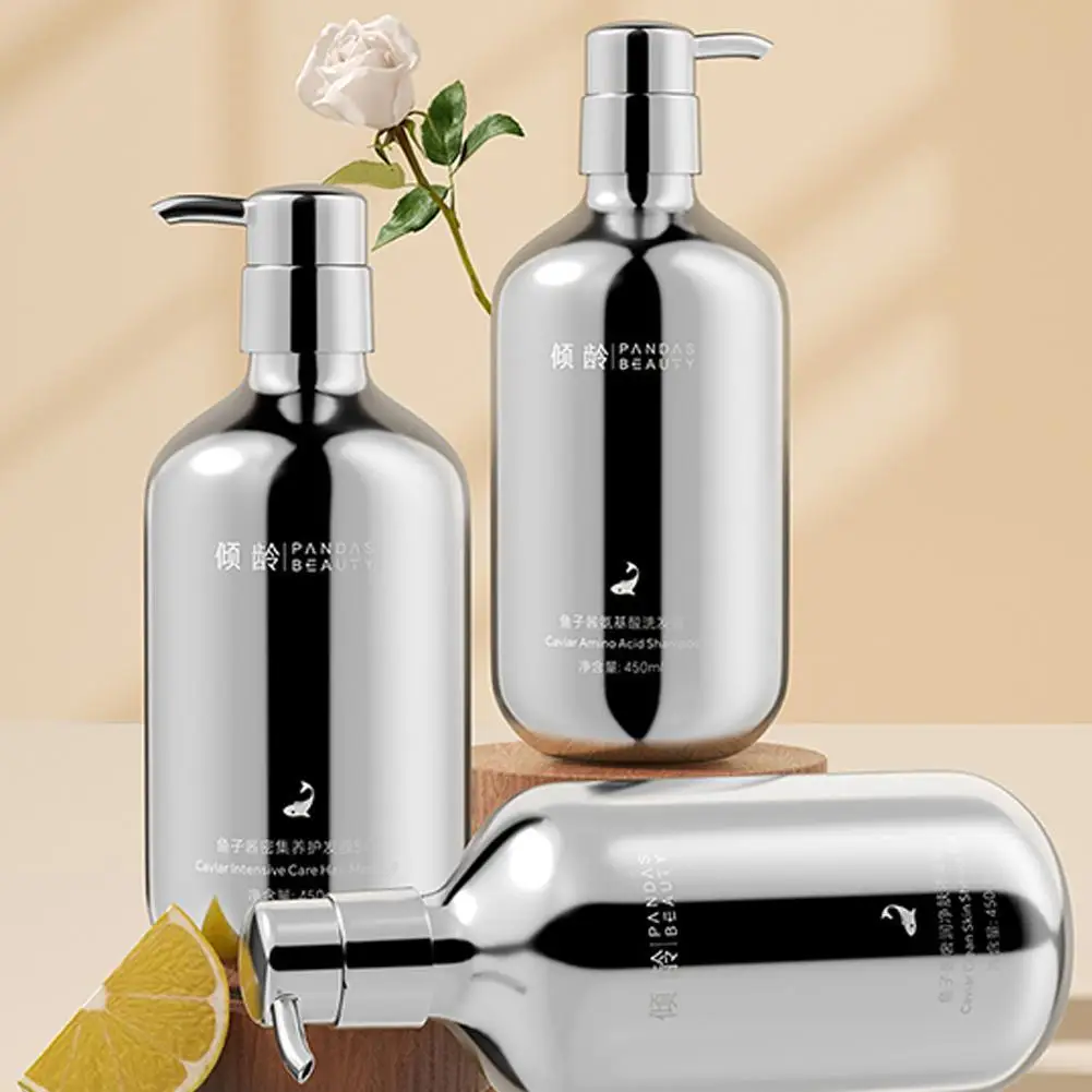 Champú/condicionador de aminoácidos de caviar de 450ml para mujeres, reposición de humedad, cuidado del cabello, protege, restaura y hidrata