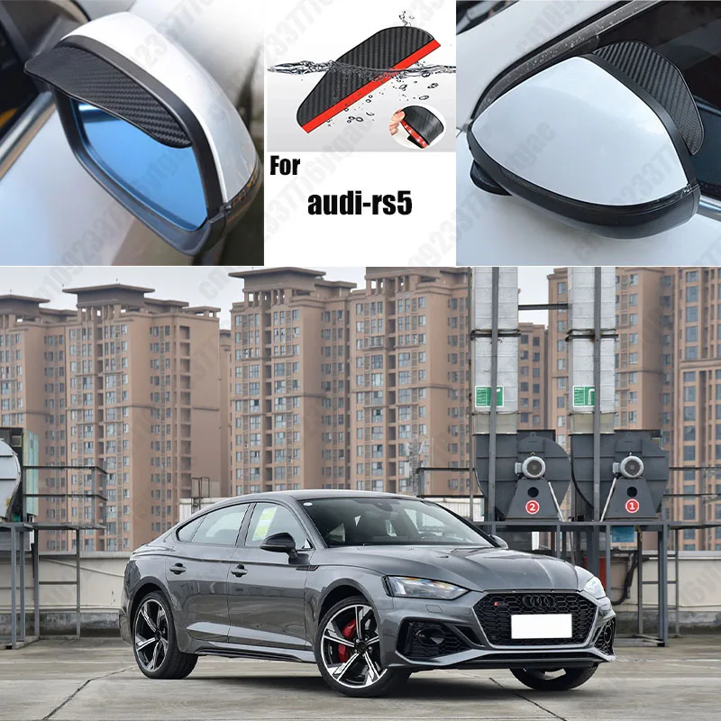 

For audi-rs5 2PCS Car Rearview Mirror Rain Eyebrow Visor Carbon Fiber Car Rearview Side Snow Sun Visor Rain Cover