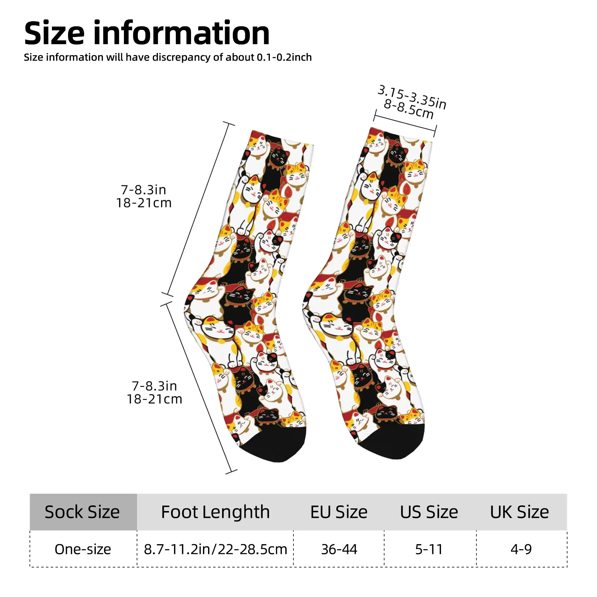 Custom Lucky Cat Men's Crew Socks Unisex Fashion 3D Print  Dress Socks view 4