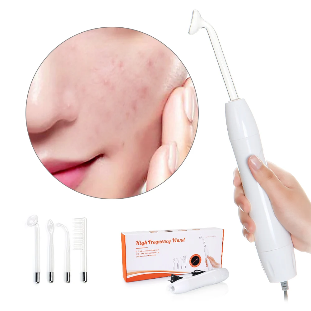 High Frequency Facial Machine For Hair Face Acne Spot Remover Replacement Electrotherapy Wand Glass Tube Home Spa Beauty Device