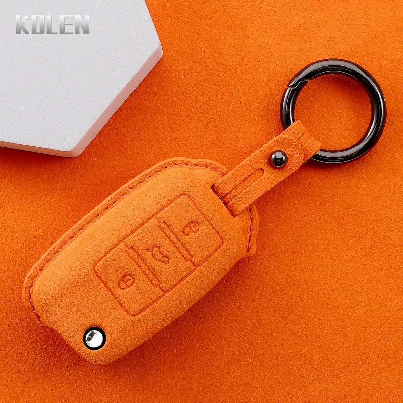 Leather Car Flip Key Case Cover Shell Fob For VW Volkswagen Polo Golf Passat Beetle Tiguan Seat Leon Altea Skoda Octavia Kodiaq