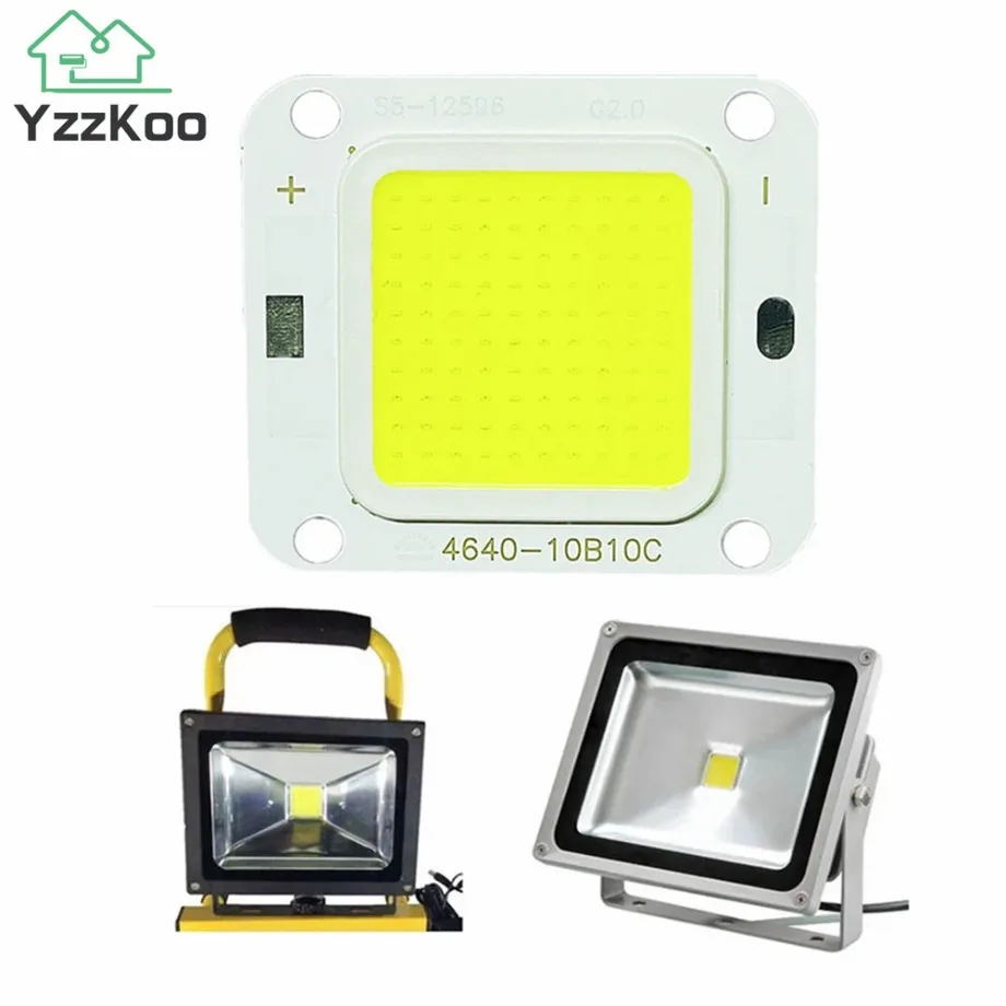 YzzKoo LED COB Chip 10W 20W 40W Super moc 50W 60W 70W dla DIY reflektorów reflektorów żarówki dioda LED źródło lampa sufitowa