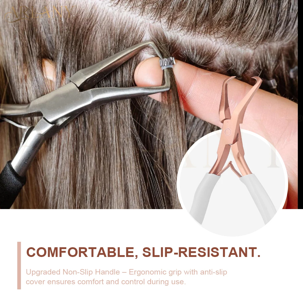 ARLANY Pinza per artigli per estensioni dei capelli per perline Microlink Pinza per rimozione anelli per rimozione estensioni dei capelli Micro anello per apertura perline