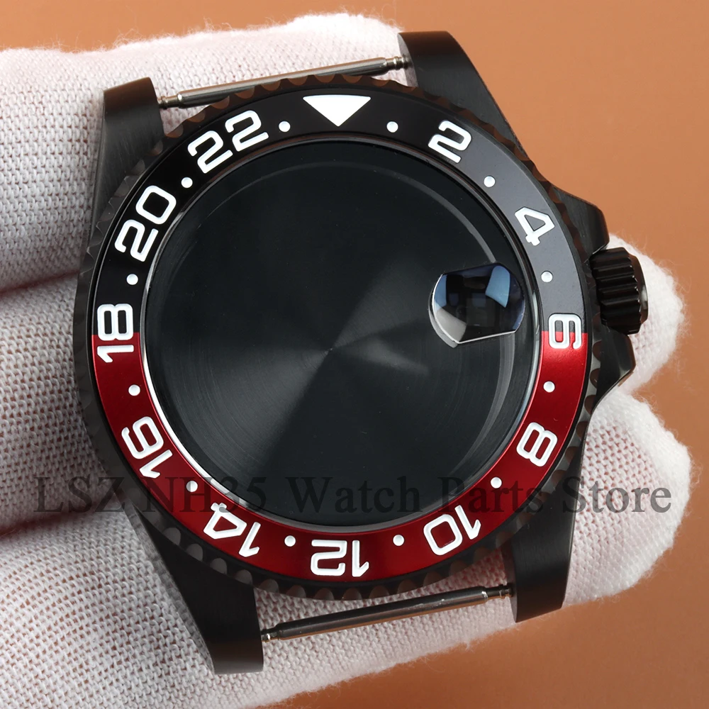 ل الغواصة GMT حالة 40 مللي متر nh35 316L الفولاذ المقاوم للصدأ ساعة تناسب Seiko NH34 NH35 NH36 NH38 حركة 28.5 مللي متر ساعة الطلب أجزاء