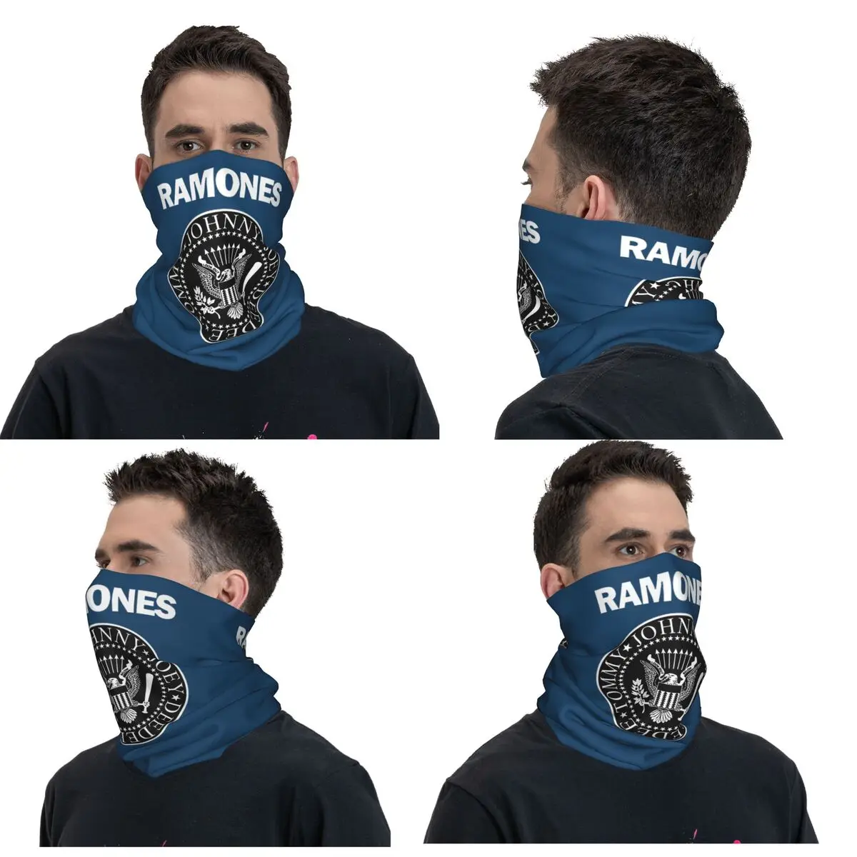 De Ramone Merch Bandana Neck Gaiter Gedrukt Wrap Masker Sjaal Warm FaceMask Running Unisex Volwassen Wasbaar