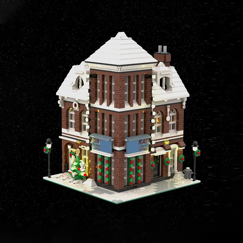 Modelo City Street View, ladrillos de construcción MOC, mansión de ladrillo rojo, tecnología Modular, regalos, vacaciones, montar, juguetes para niños, traje