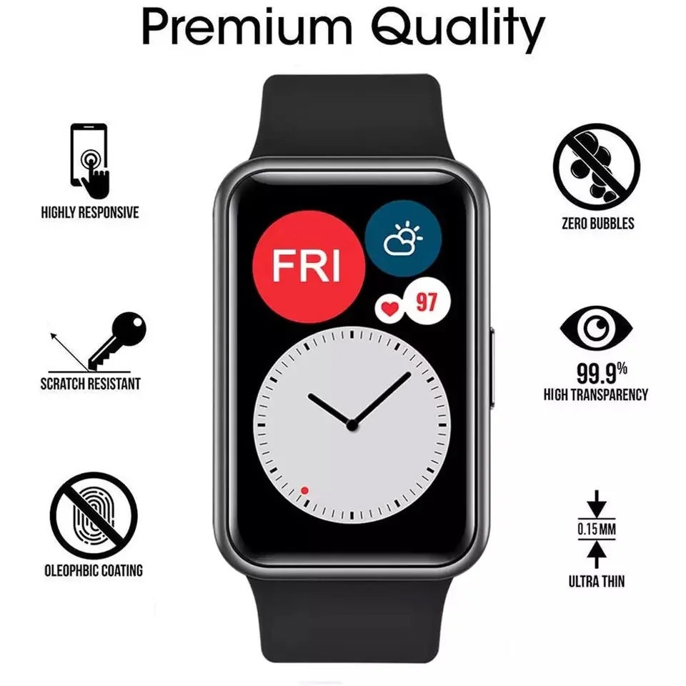 Protective Soft Glass For Huawei Watch Fit 2 Smartwatch Screen Protectors Film For Huawei Band 6 7 8 9 Honor Band 6 Cover Strap