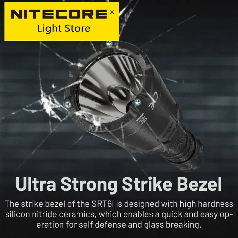 NIitecore-linterna táctica SRT6i Smartring, 2100 lúmenes, linternas de una mano, linterna recargable de USB-C, batería de iones de litio 21700