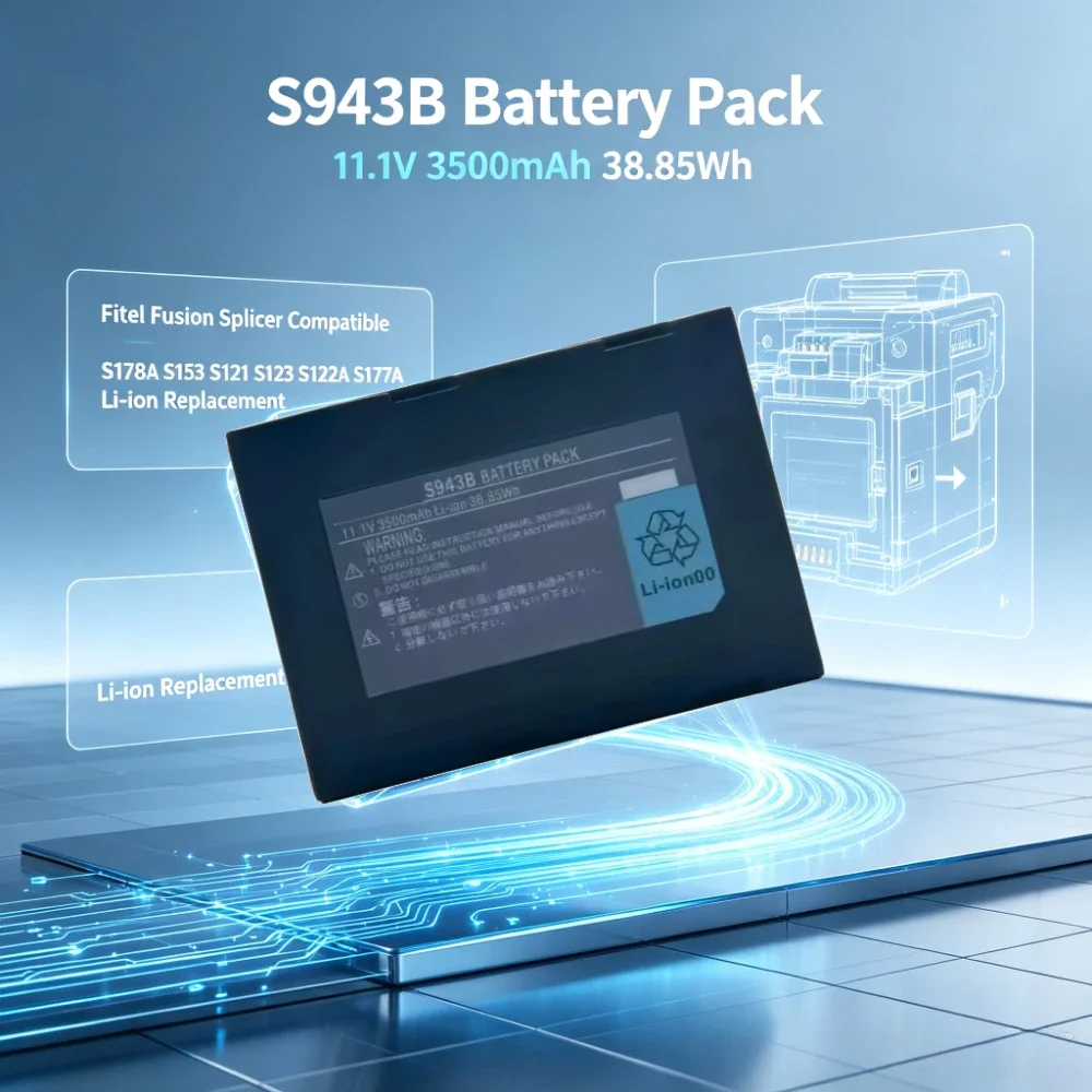 S943B Replacement Li-ion Battery 11.1V 3500mAh for Fitel S178A S177A S153 S121 S122A S123 Fiber Optic Fusion Splicer