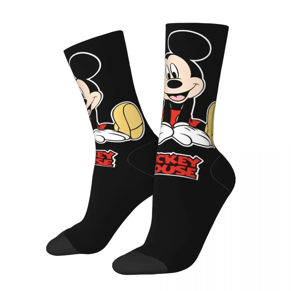 Disney Mickey Mouse Merchandise Socks Sweat Absorbing Graphic Crew Socks Cotton for Unisex Birthday Present