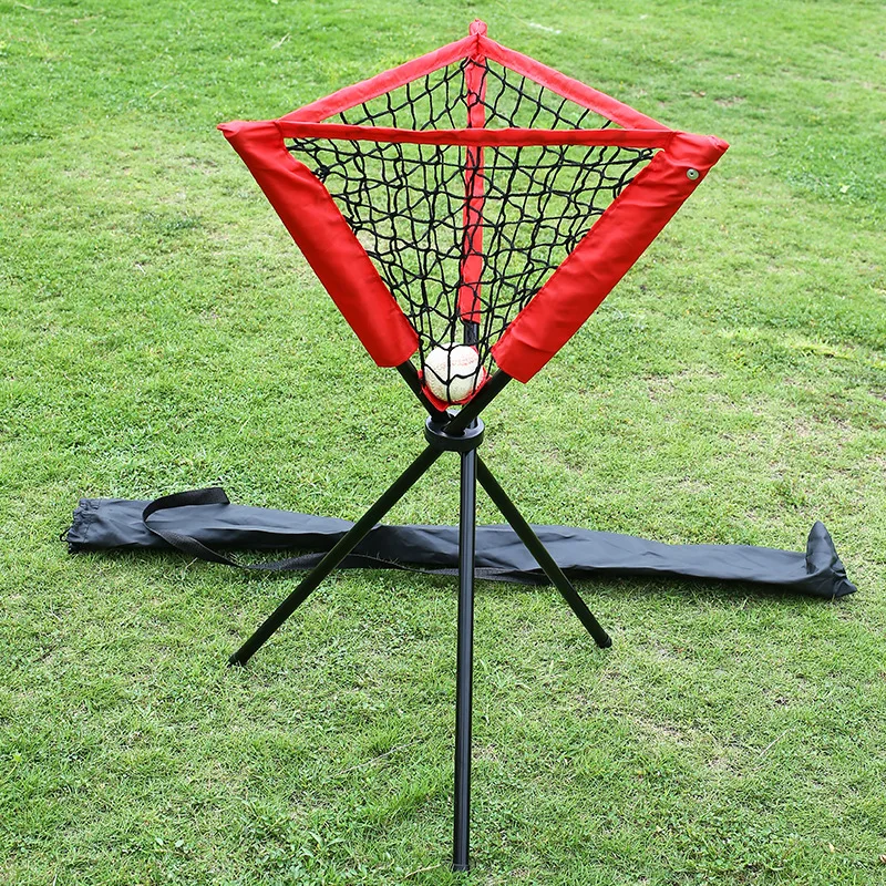 Baseball Tripod Ball Caddy Portable Pitting Nets Ball Basket Ball Stand Rack Pitching Hitting Target Net Training Aids