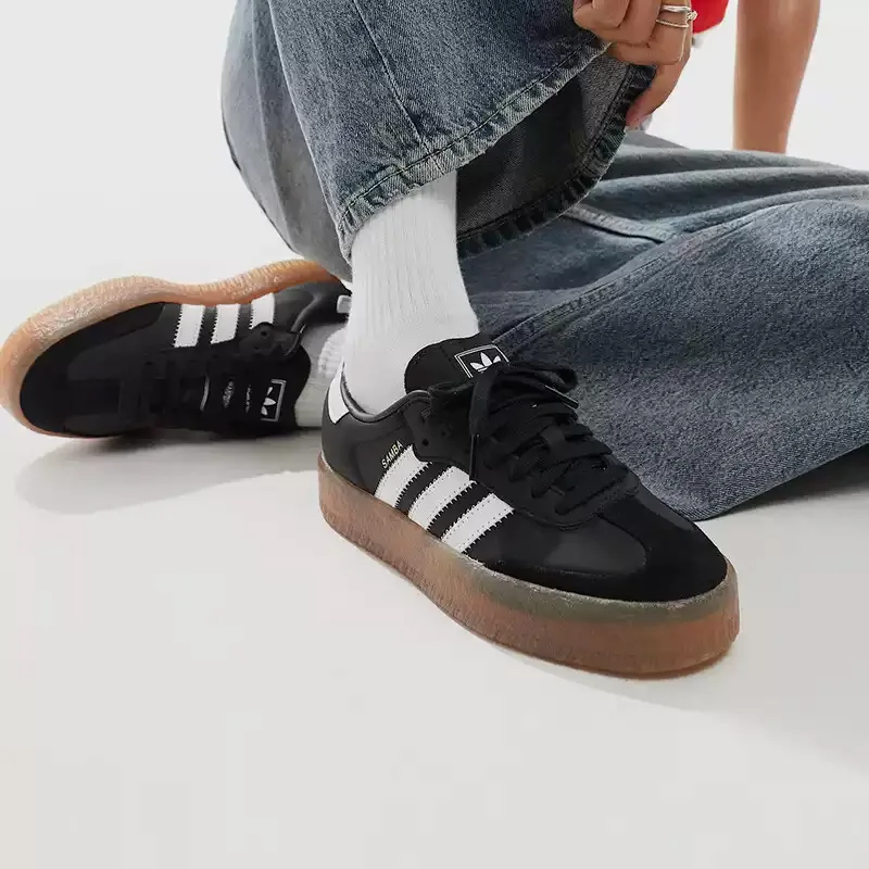 Zapatos de plataforma Adidas Clover Samba para mujer - nuevo estilo, suela gruesa retro, zapatillas de entrenamiento, zapatos con forma de T JI1350