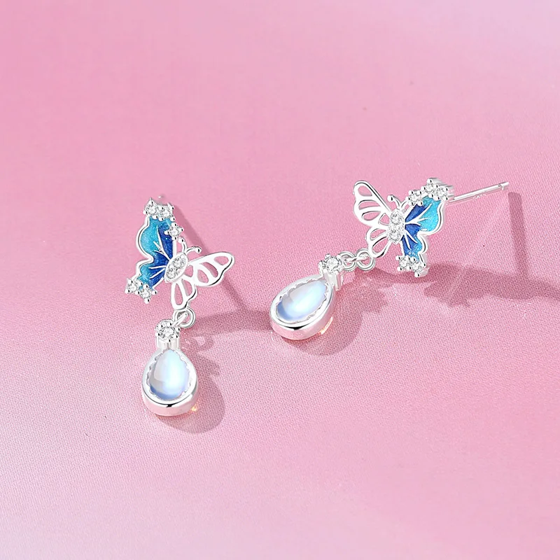 Thaya S925 Sterling Silver Women Earrings Butterfly Design Fashion Elegant Female Earring Dangle Party Jewelry Christmas Gifts