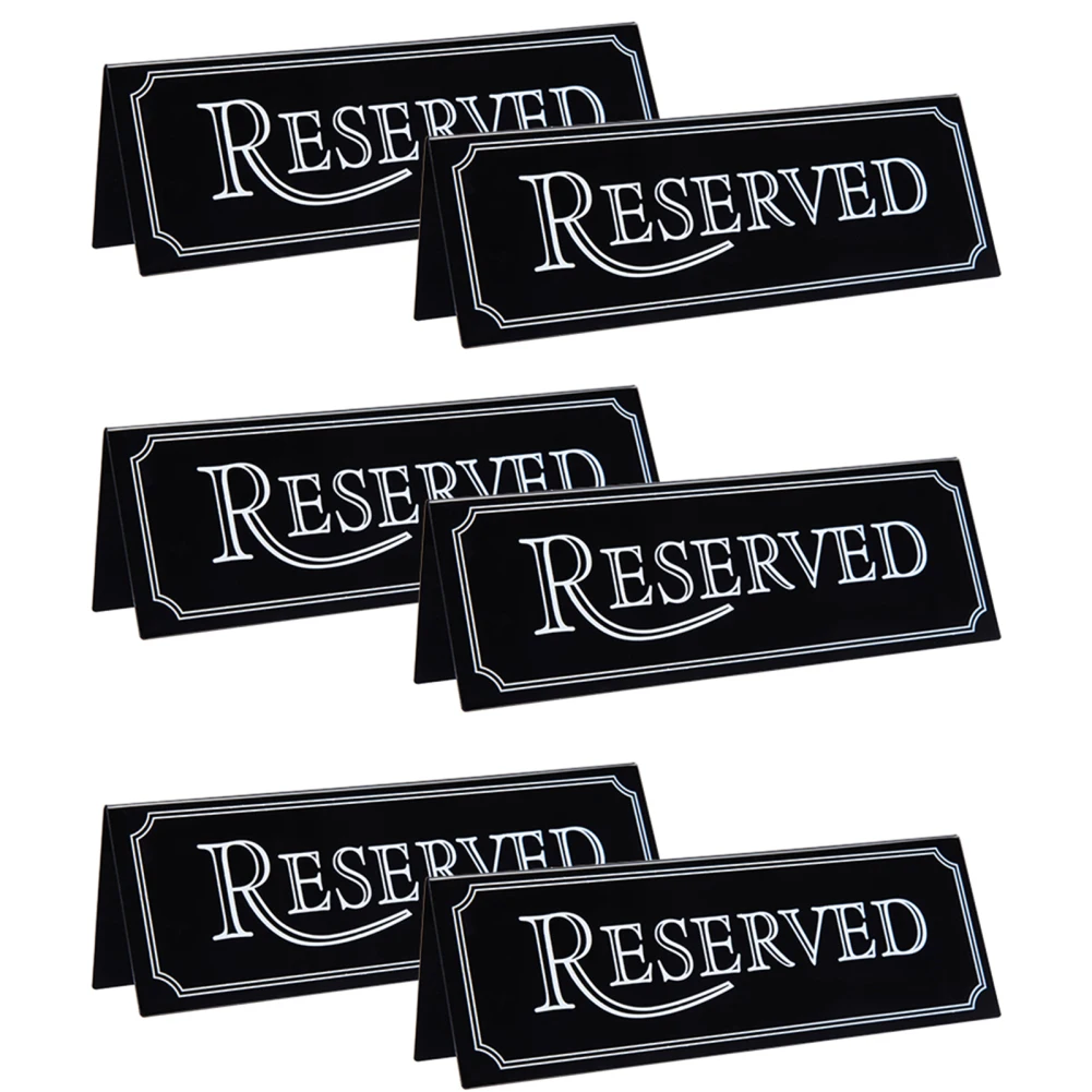 6pcs Acrylic Table Card Sign Hotel Restaurant Reserved Table Signs Reminder Sign for Wedding Birthday Party Dropship