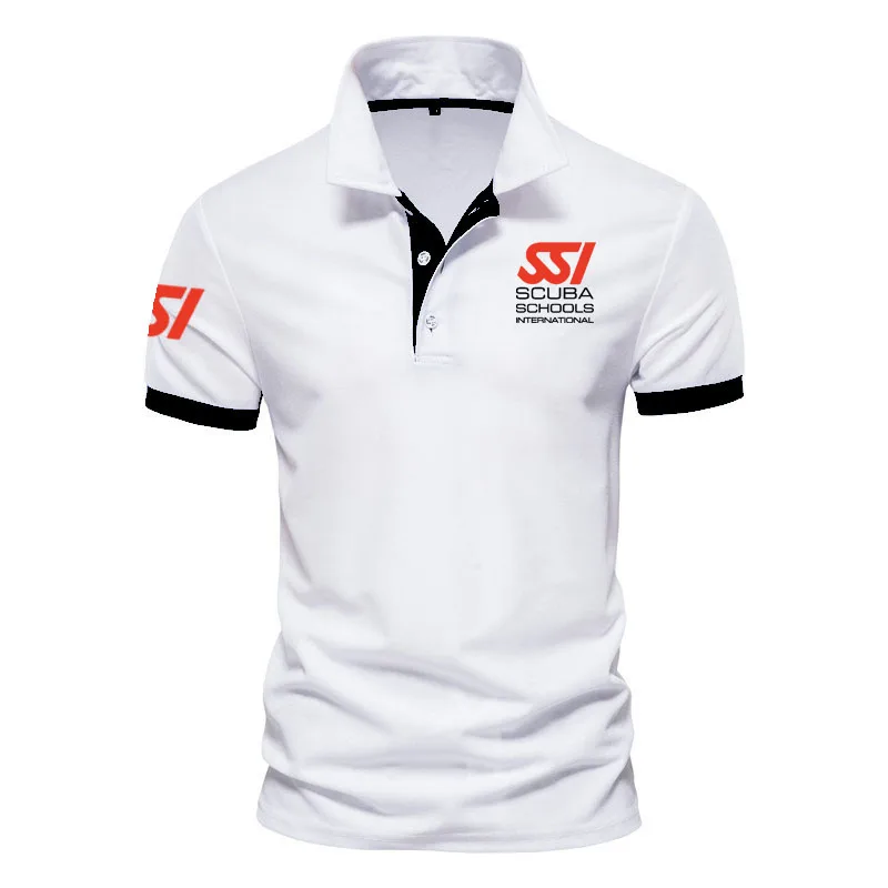 Scuba Diving Dive SSI Printing Polo Shirt Business Men's top Summer Color matching Polo Breathable cotton Tee Shirt