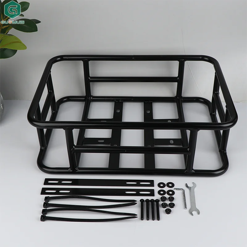 

Rear Bike Basket Bicycle Cargo Rack Bag Large Capacity E-Bike Basket Bike Baskets Rear Removable Metal Rack For Most Bike