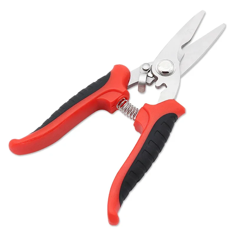 Household Bypass Garden Thickened Stainless Steel Sawtooth Type Blade Pruning Shears PP+TPR Soft Anti-Slip Grip Pruner Scissors