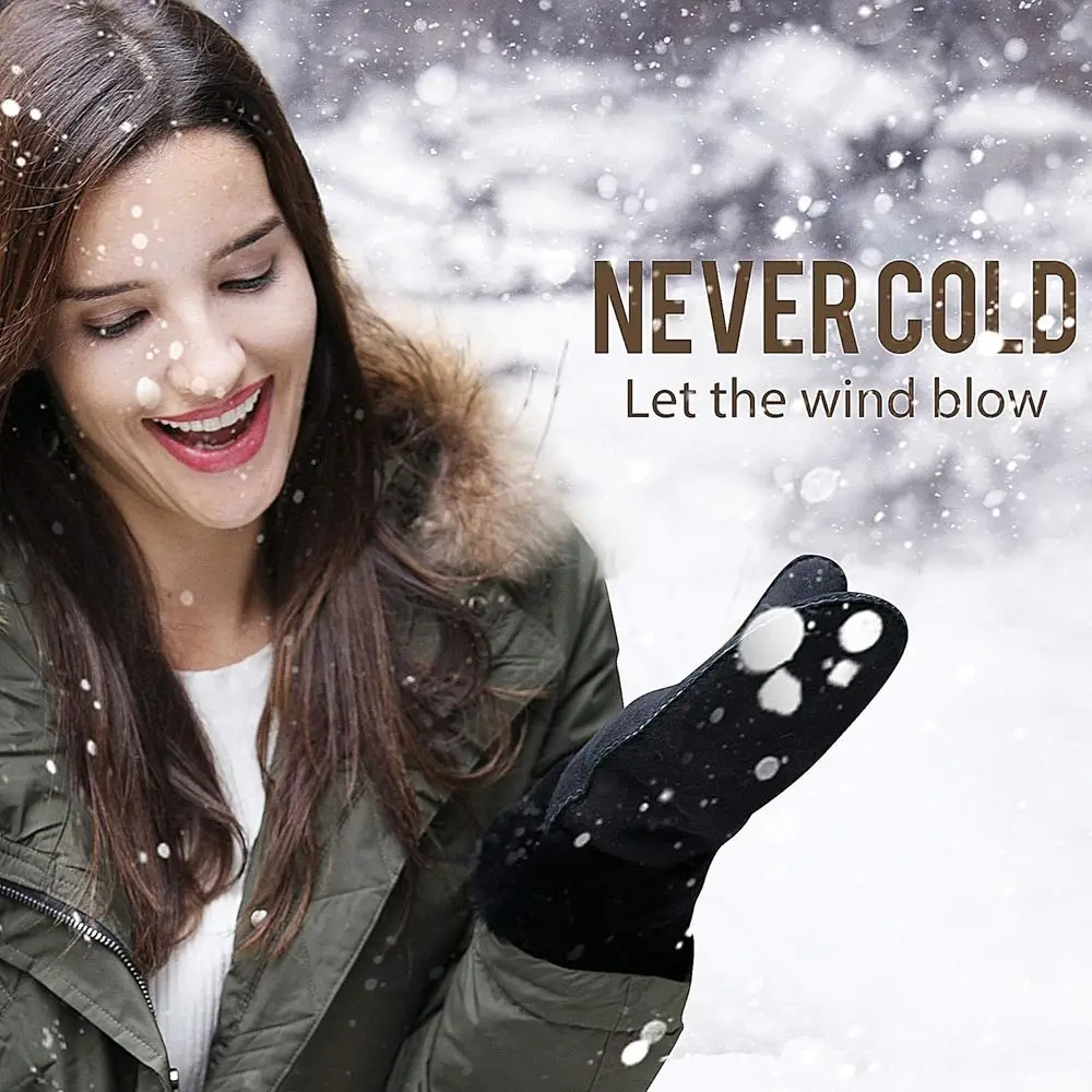 قفازات ميرينو من جلد الغنم للنساء - قفازات شتوية دافئة #2