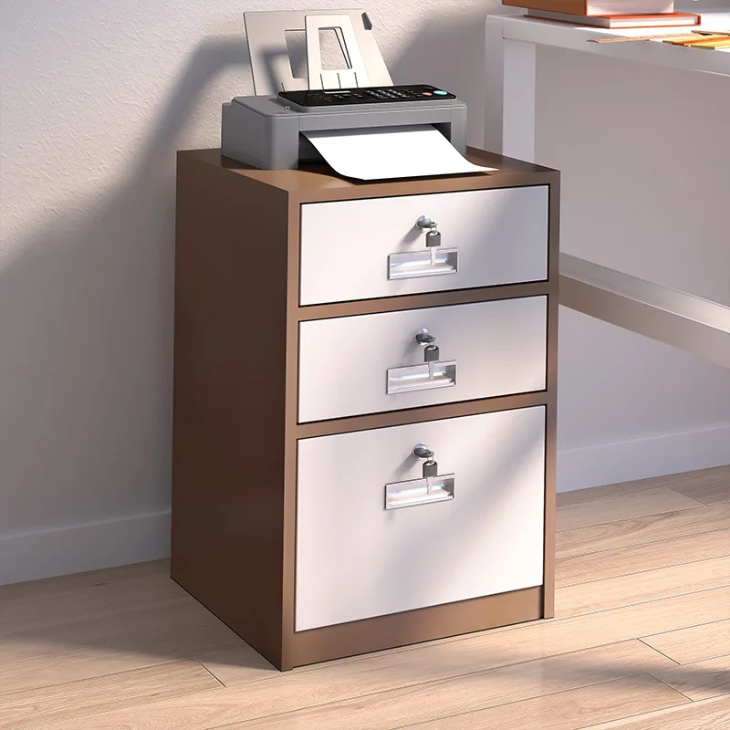

Steel file movable cabinet Office storage Low Mobile tin Drawer with lock Under table movable