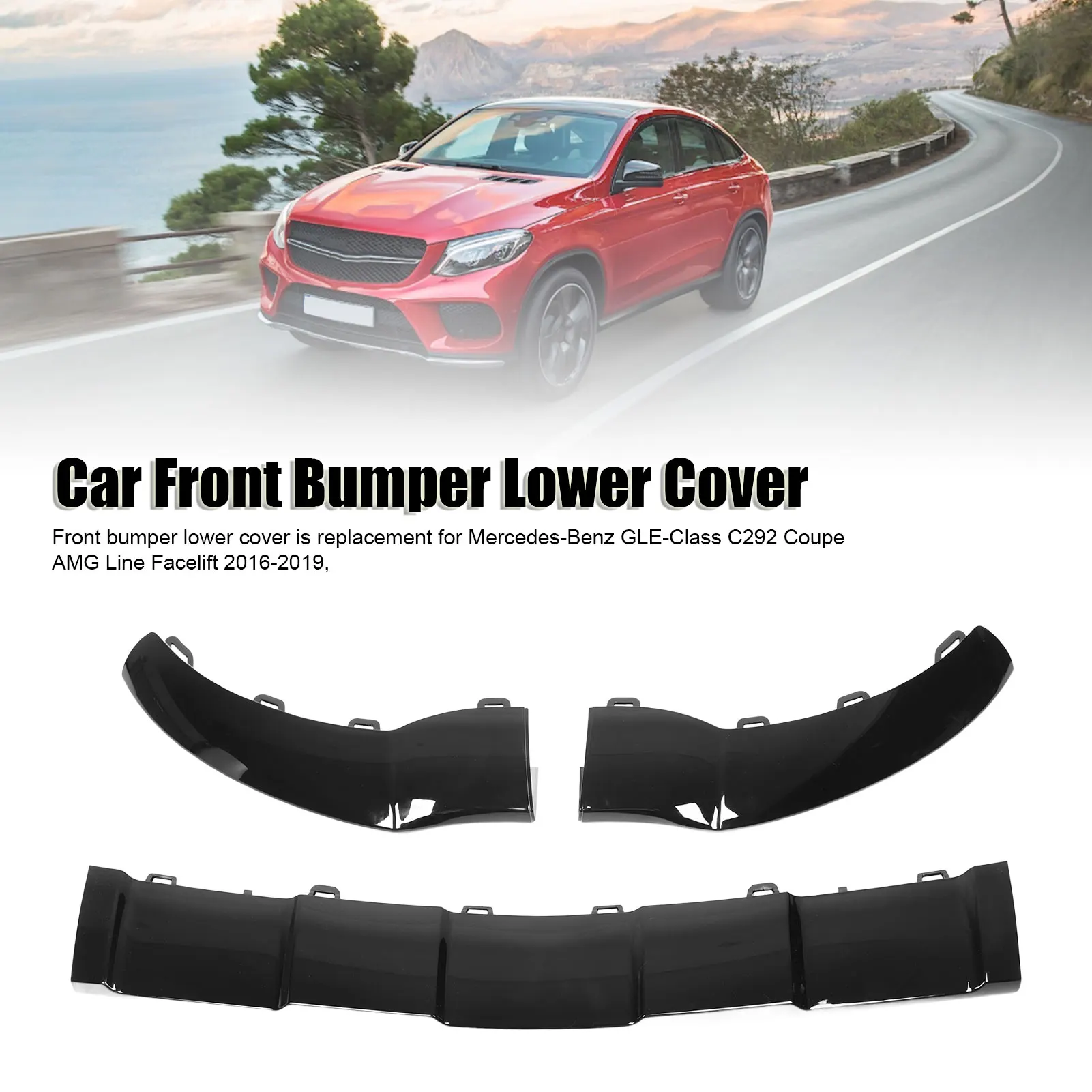 Substituição inferior do amortecedor dianteiro do carro 3 tamanhos para mercedes-benz gle-class c292 coupe amg line facelift 2016-2019