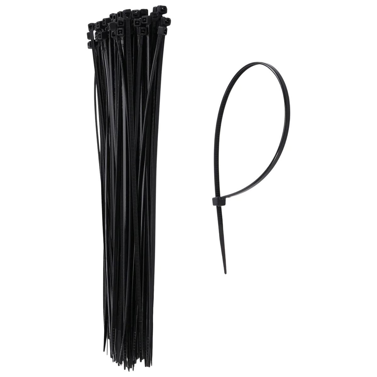 100 x Thin Black Cable Tidy Ties Zip Ties Cord Strap Wrap 200mm x 3mm