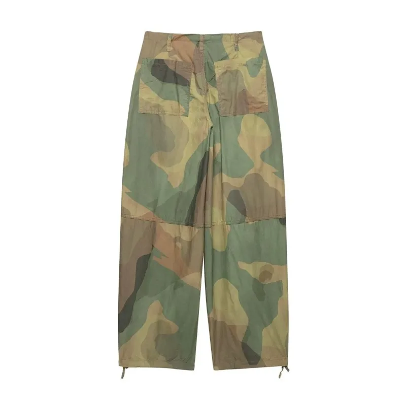 Streetwear Fashion Chic Pants Woman Pants Women's Tie dye Cargo Pants With Lace Trousers With High Casual Loose Pant