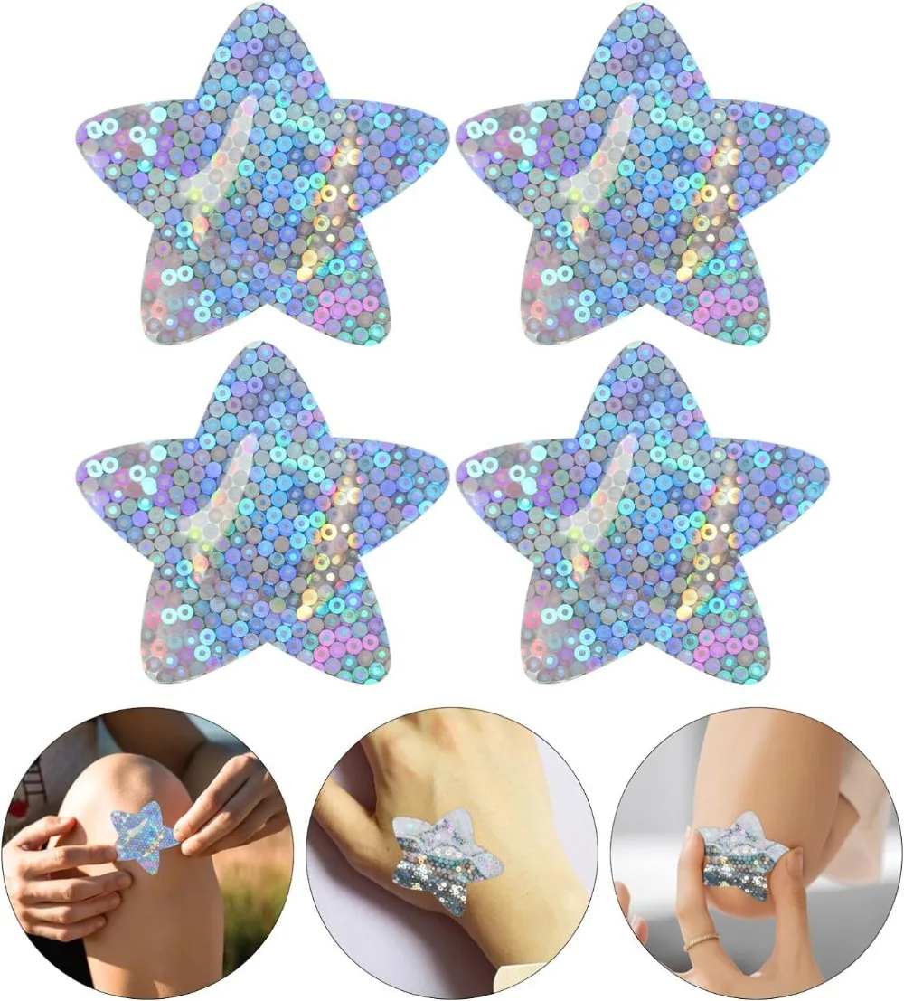 20Pcs/Set Laser Color Star Shape Band Aid Sparkling Stars Plasters Wound Dressing Patch Waterproof First Aid Adhesive Bandages