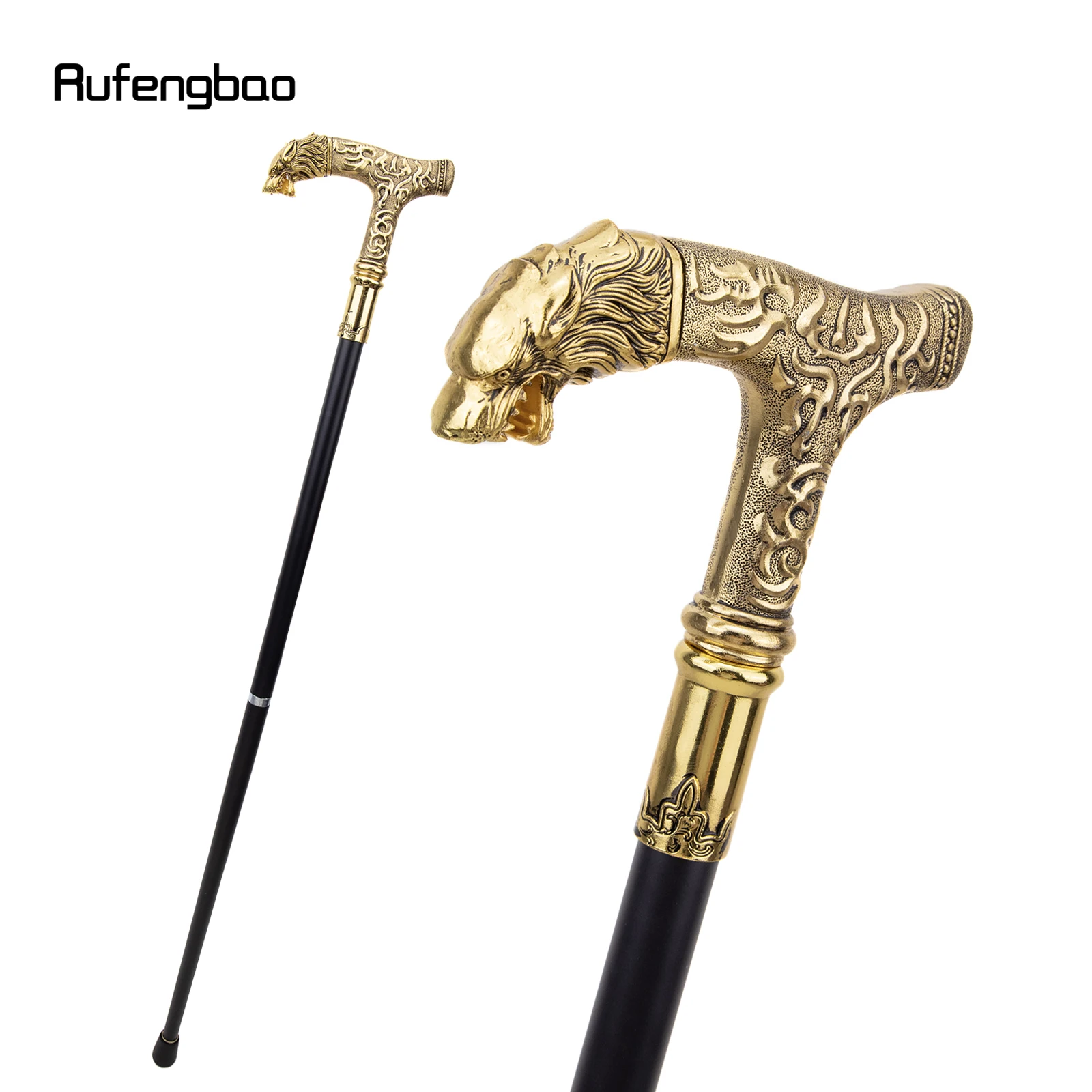 Golden Wolf Handle Luxury Pattern Walking Stick Party Fashion elegante Walking Stick decorativo Cospaly canna Knob Crosier 90cm