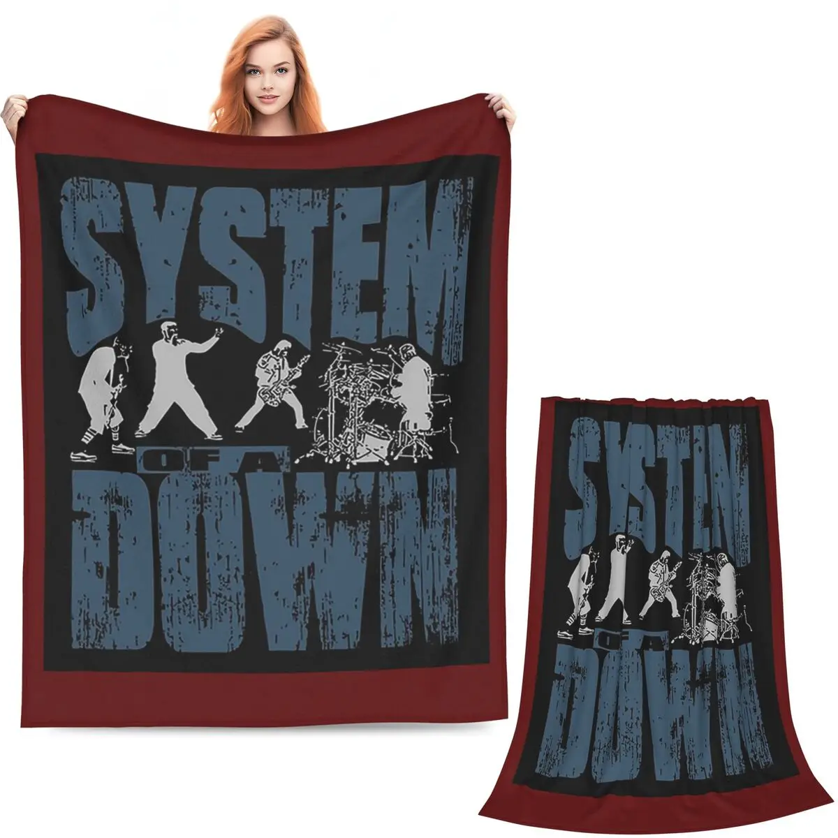 Band System Of A Down Blankets Soft Warm Flannel Throw Blanket Bedspread for Bed Living room Picnic Travel Home Sofa